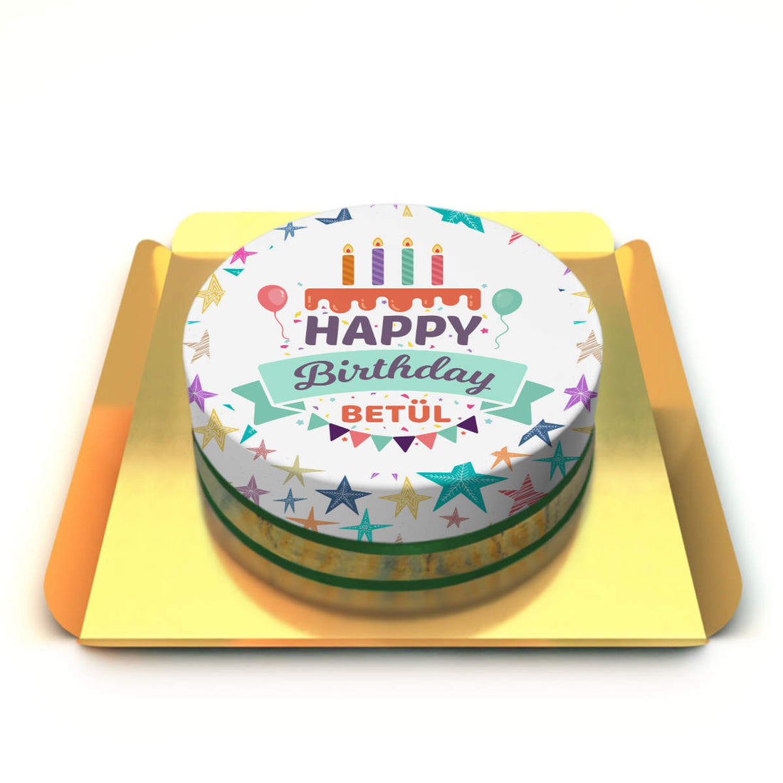 Happy Birthday yazılı pasta