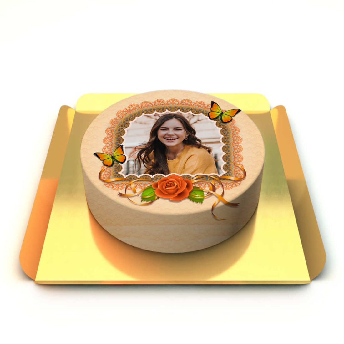 Kelebek Figürlü Resimli Pasta