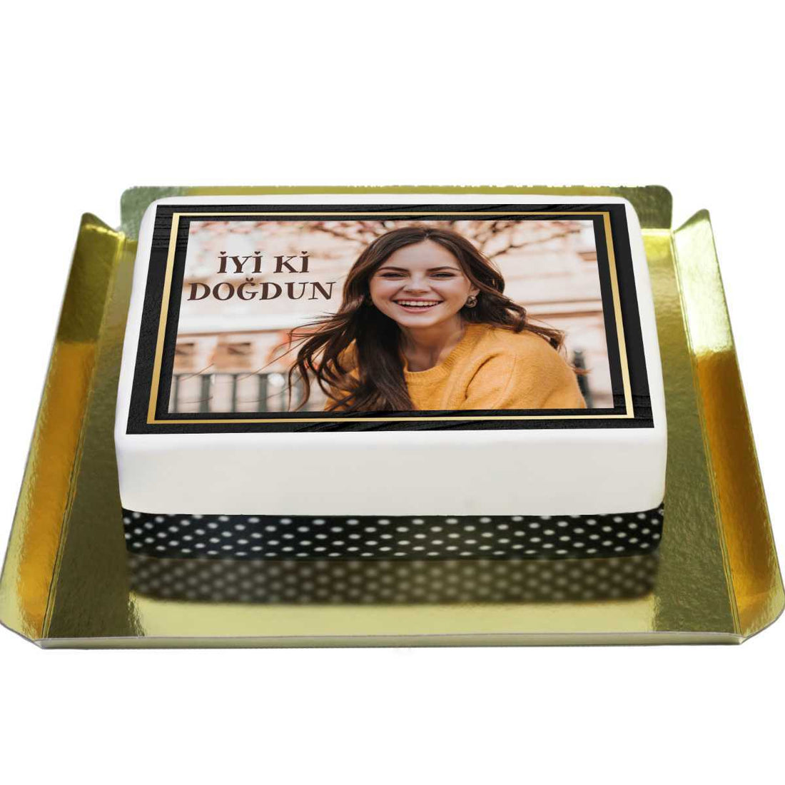 Dikdörtgen kişiye özel resimli pasta