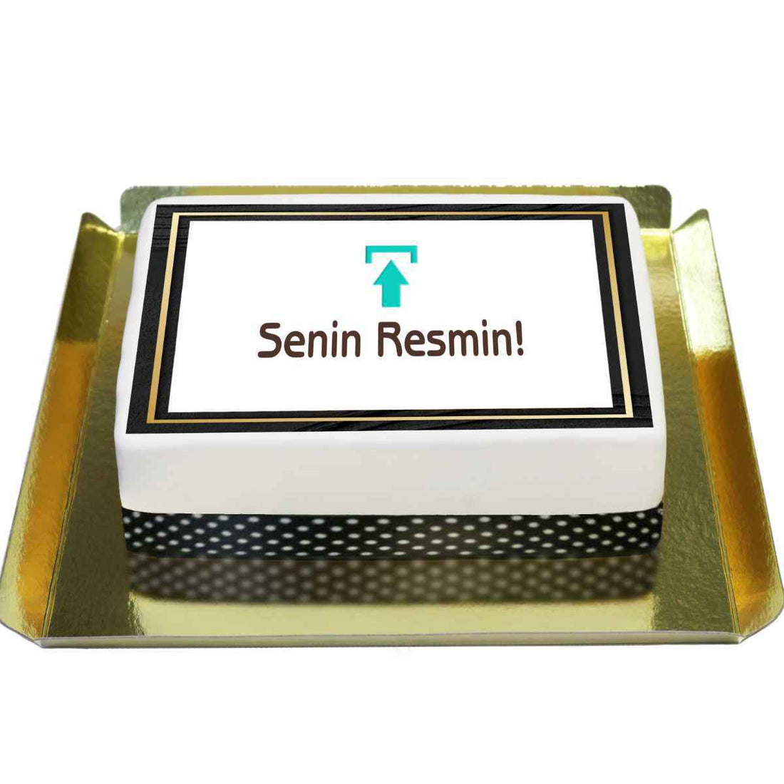 Dikdörtgen kişiye özel resimli pasta