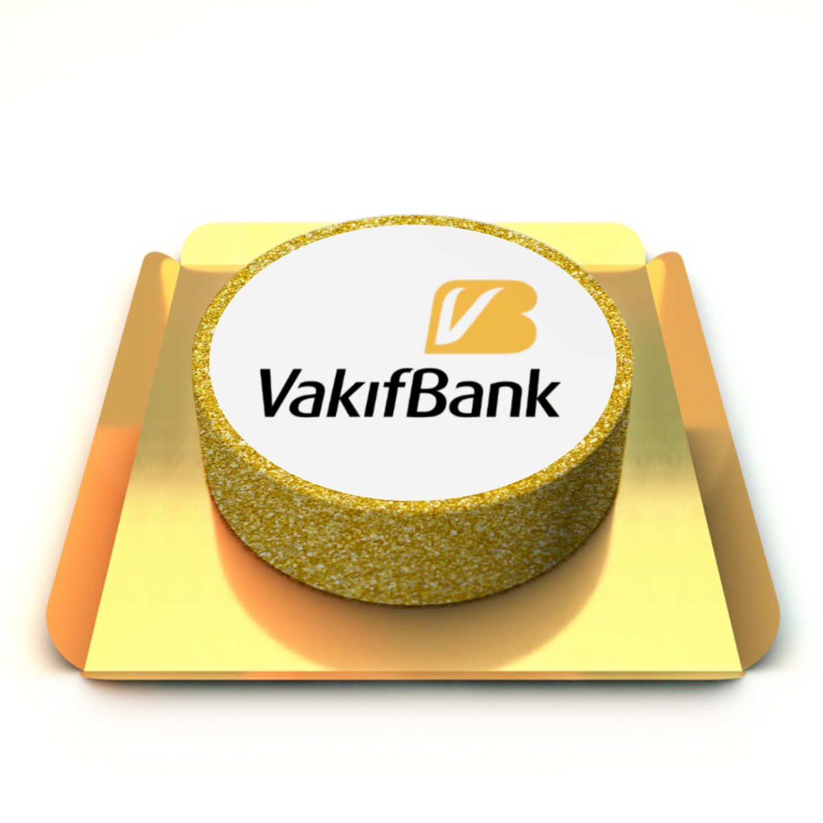 Sarı kenarlı kurumsal pasta