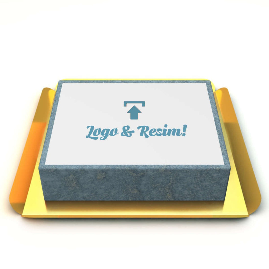 Açık Mavi Renk Resimli Pasta