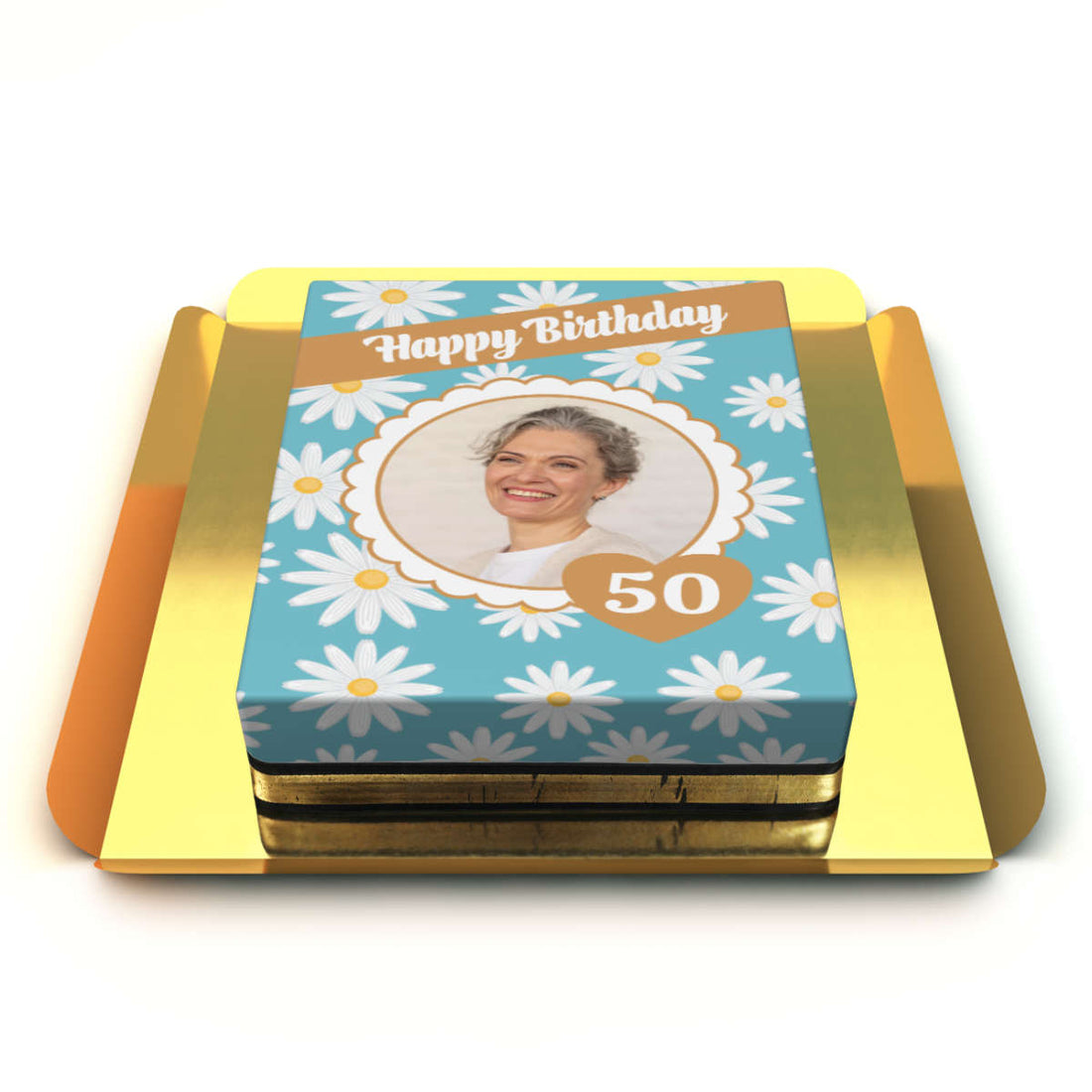 Papatyalı resimli pasta