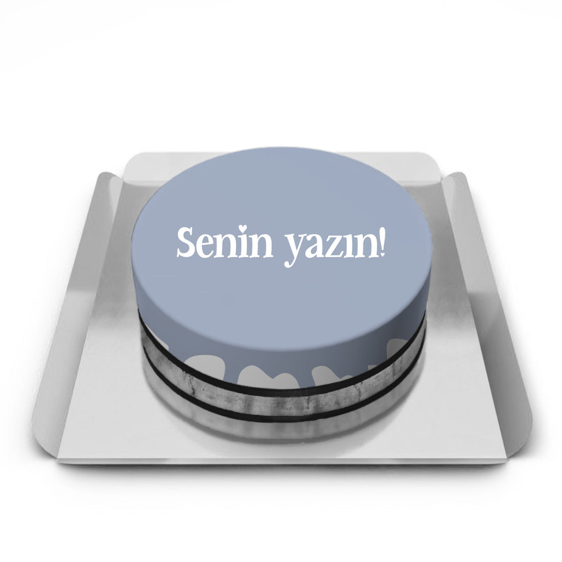 Yazılı Mavi Pasta