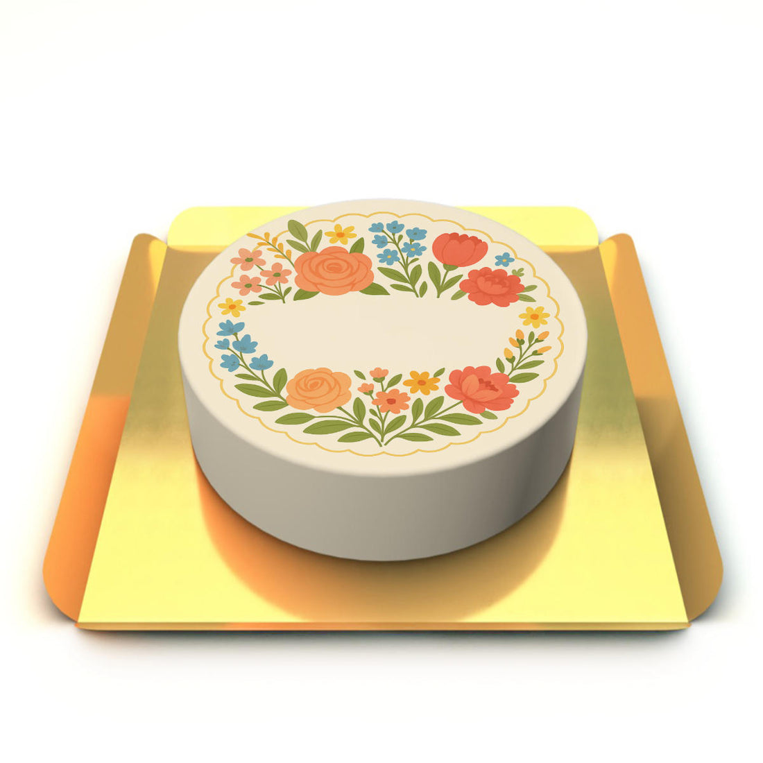 Renkli Çiçekli Pasta