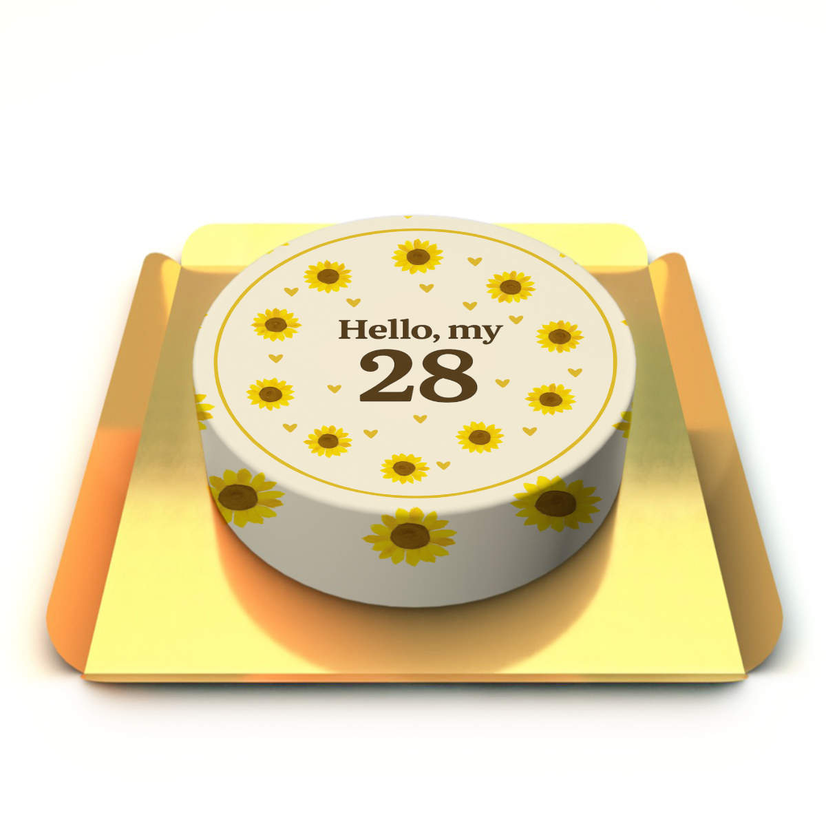 Ayçiçekli Yazılı Pasta