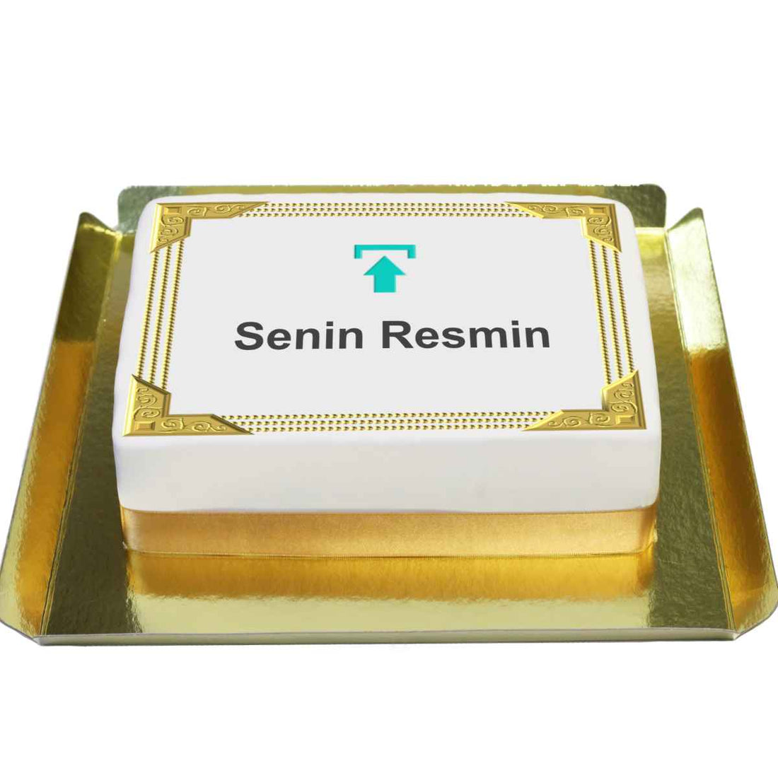 Altın Çerçeveli Resimli Tasarım Pasta