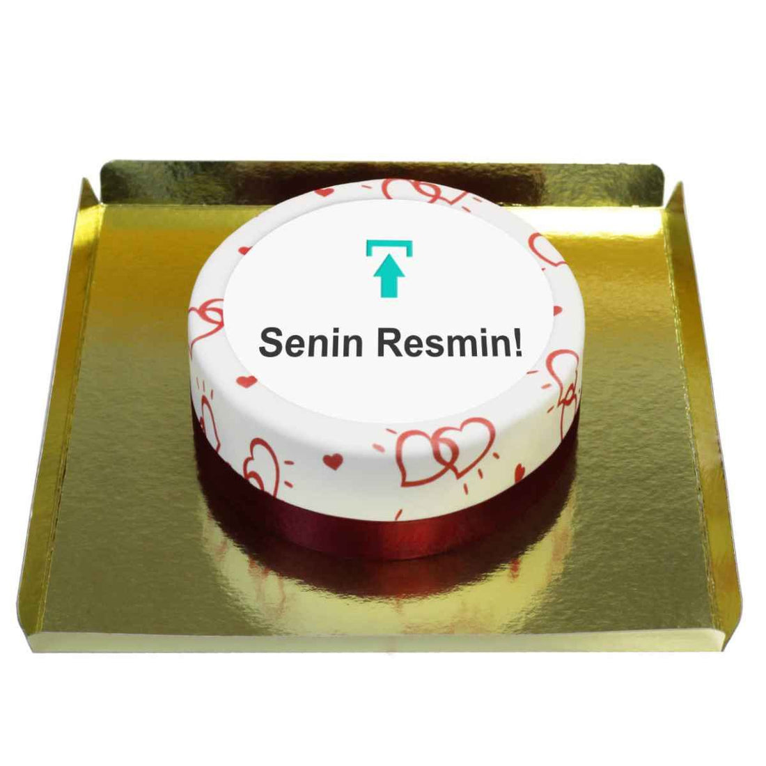 Resimli kalpli pasta