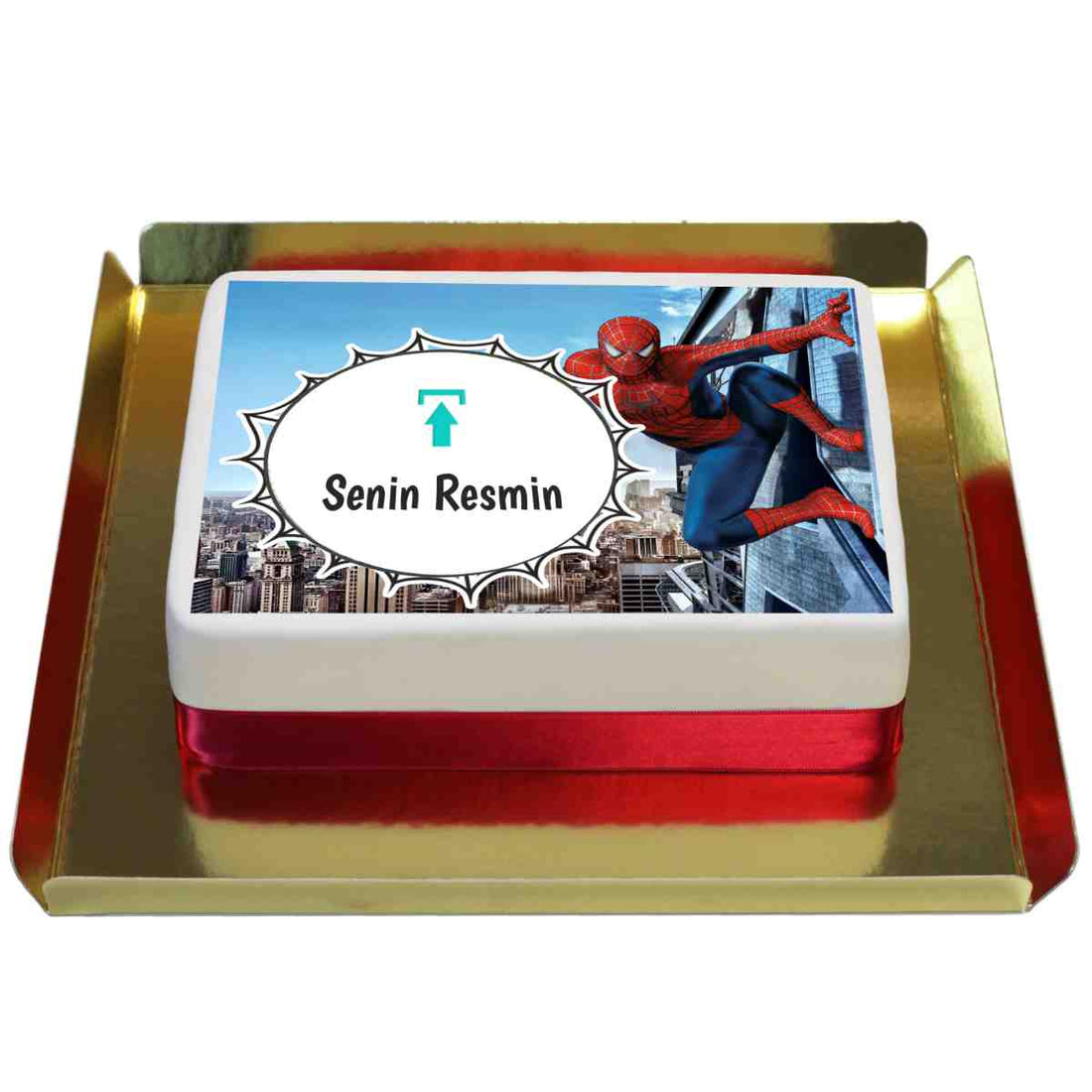 Spiderman Doğum Günü Resimli Pasta