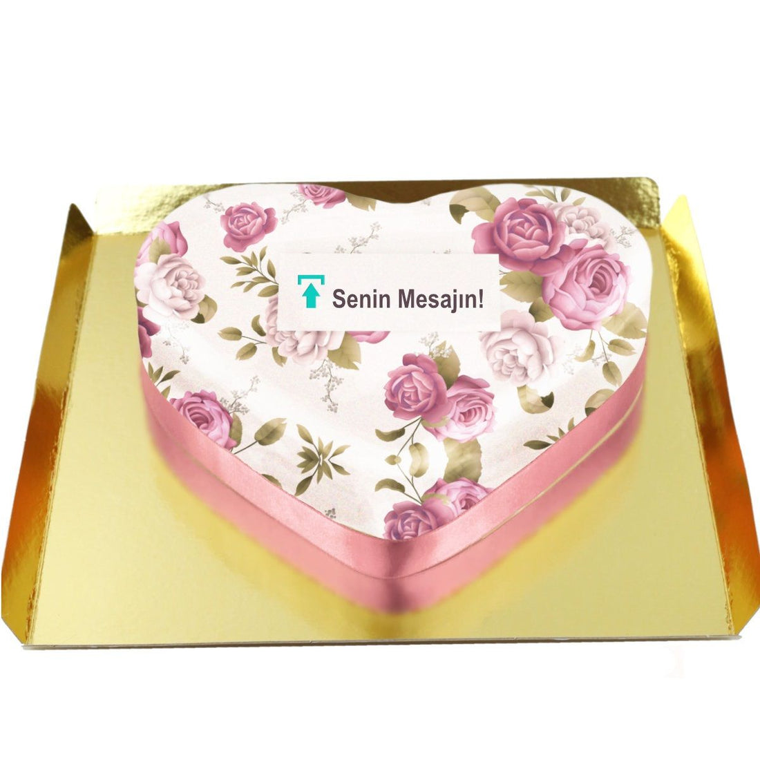 Çiçekli Kalp Pasta