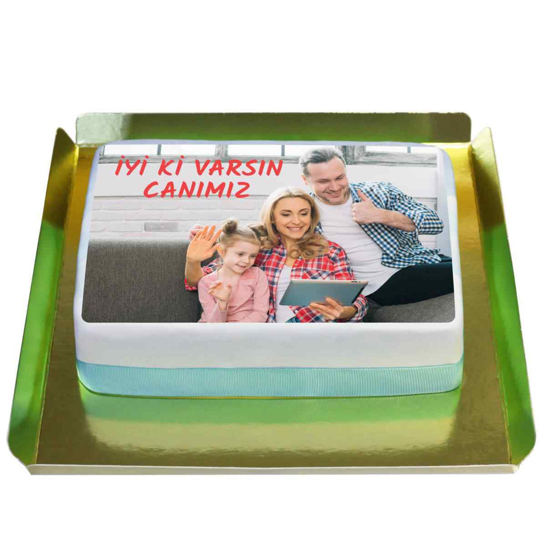 Kişiye Özel Dikdörtgen Resimli Pasta