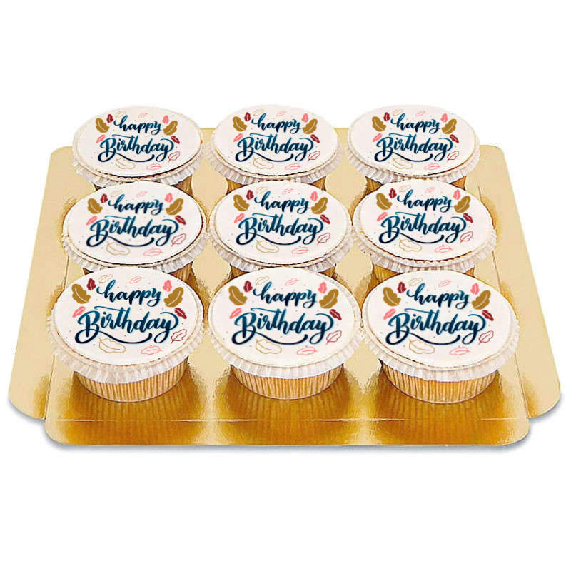 Happy Birthday Yazılı Cupcake
