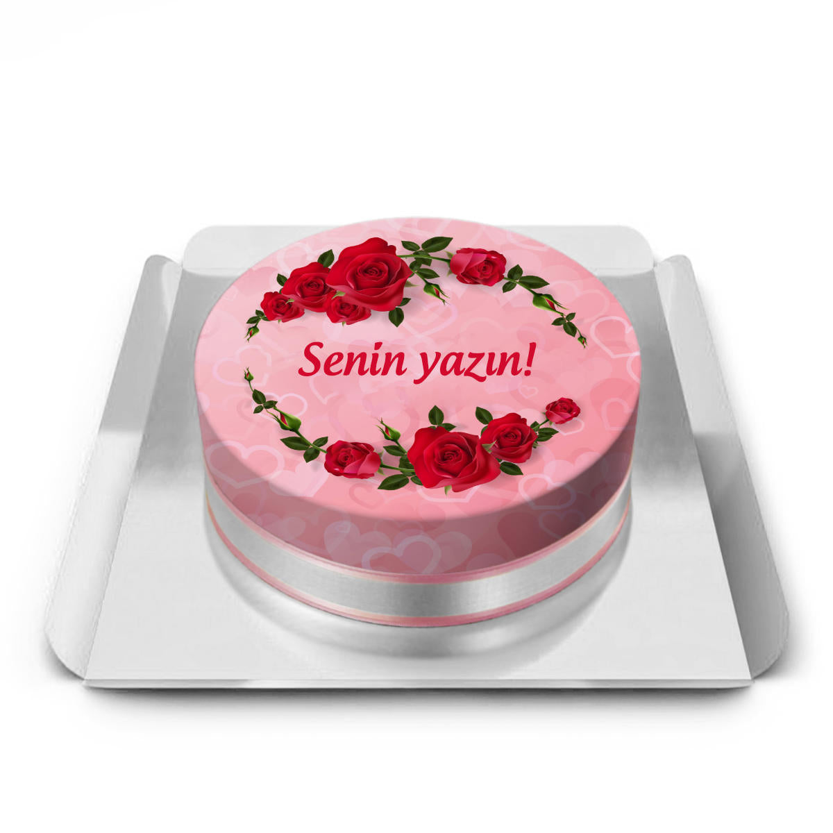 Kırmızı Güllü Hediye Pasta