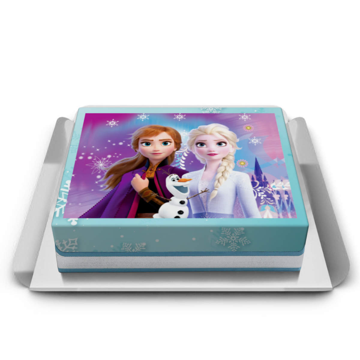 Elsa ve Anna resimli pasta