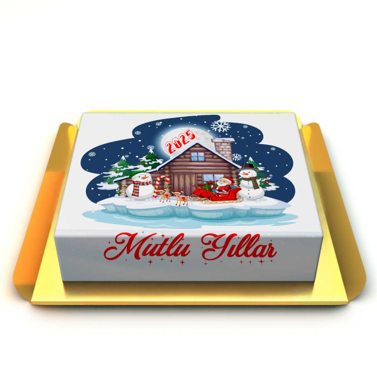 Kar temalı yılbaşı pastası