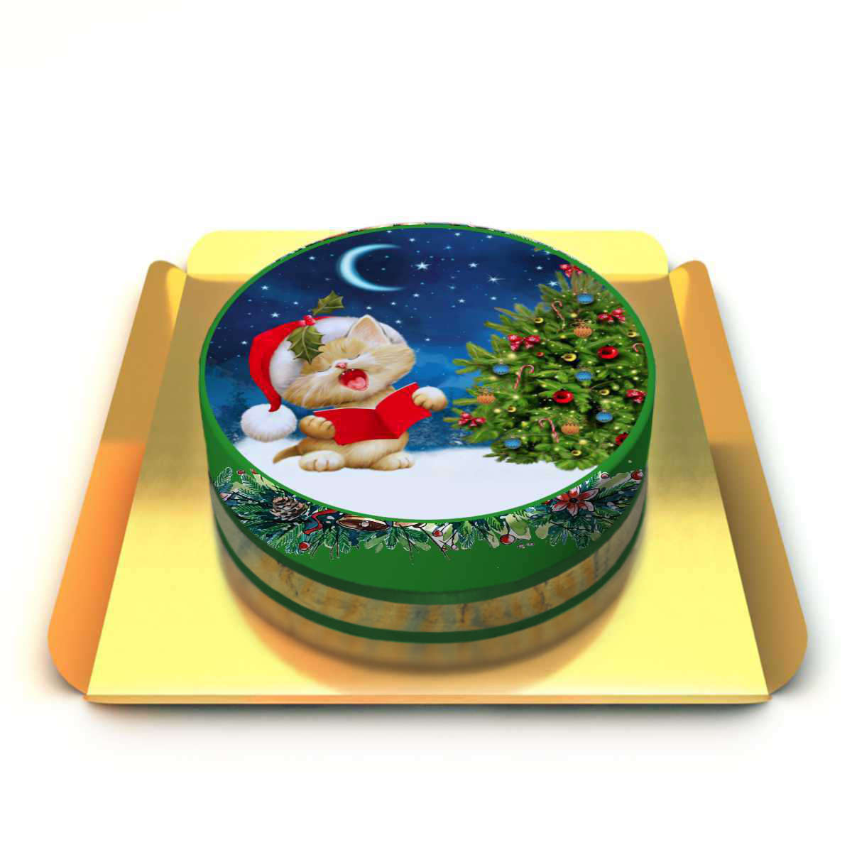 Kedili Yılbaşı Pasta