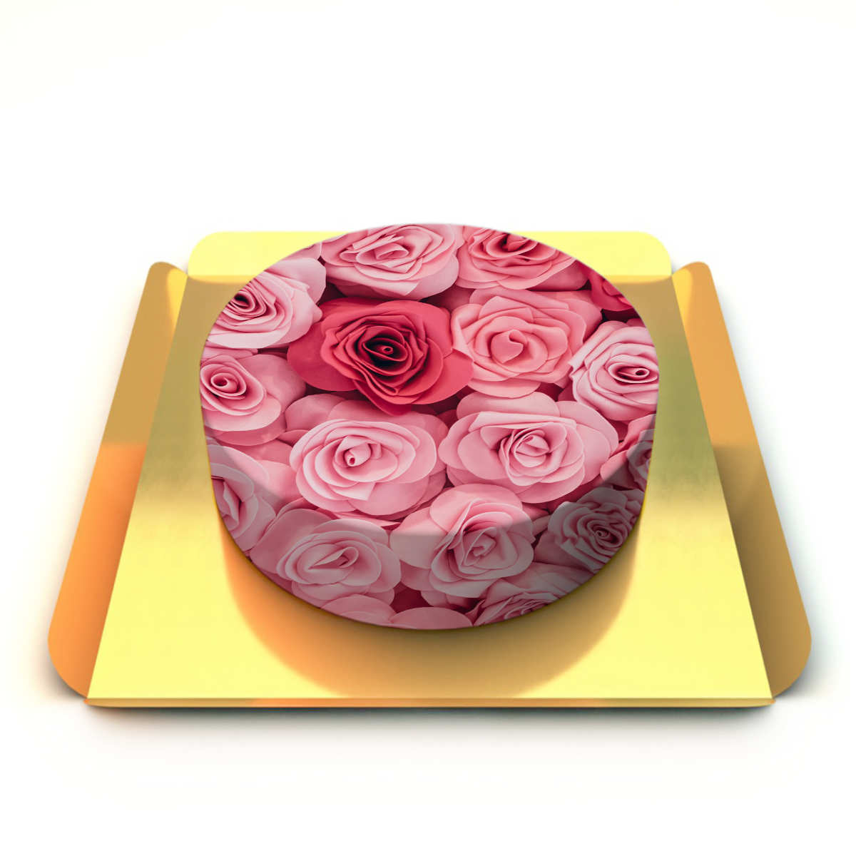 Pembe Çiçekli Pasta