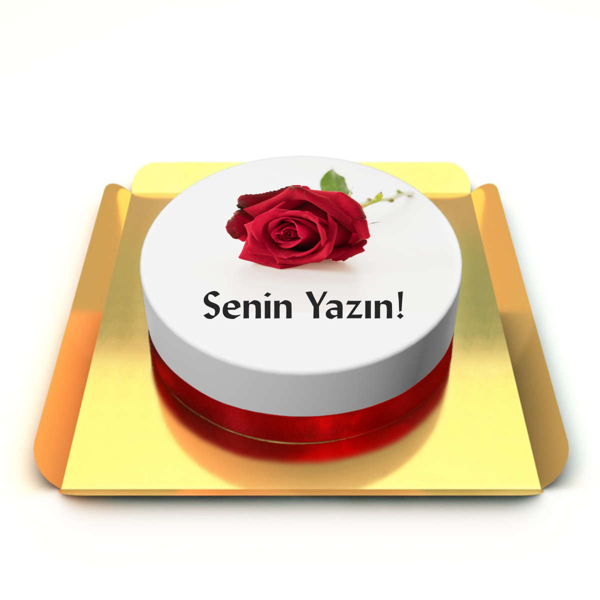 Sevgiliye kırmızı gül pasta