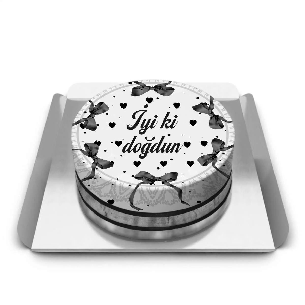 Siyah kurdelalı pasta