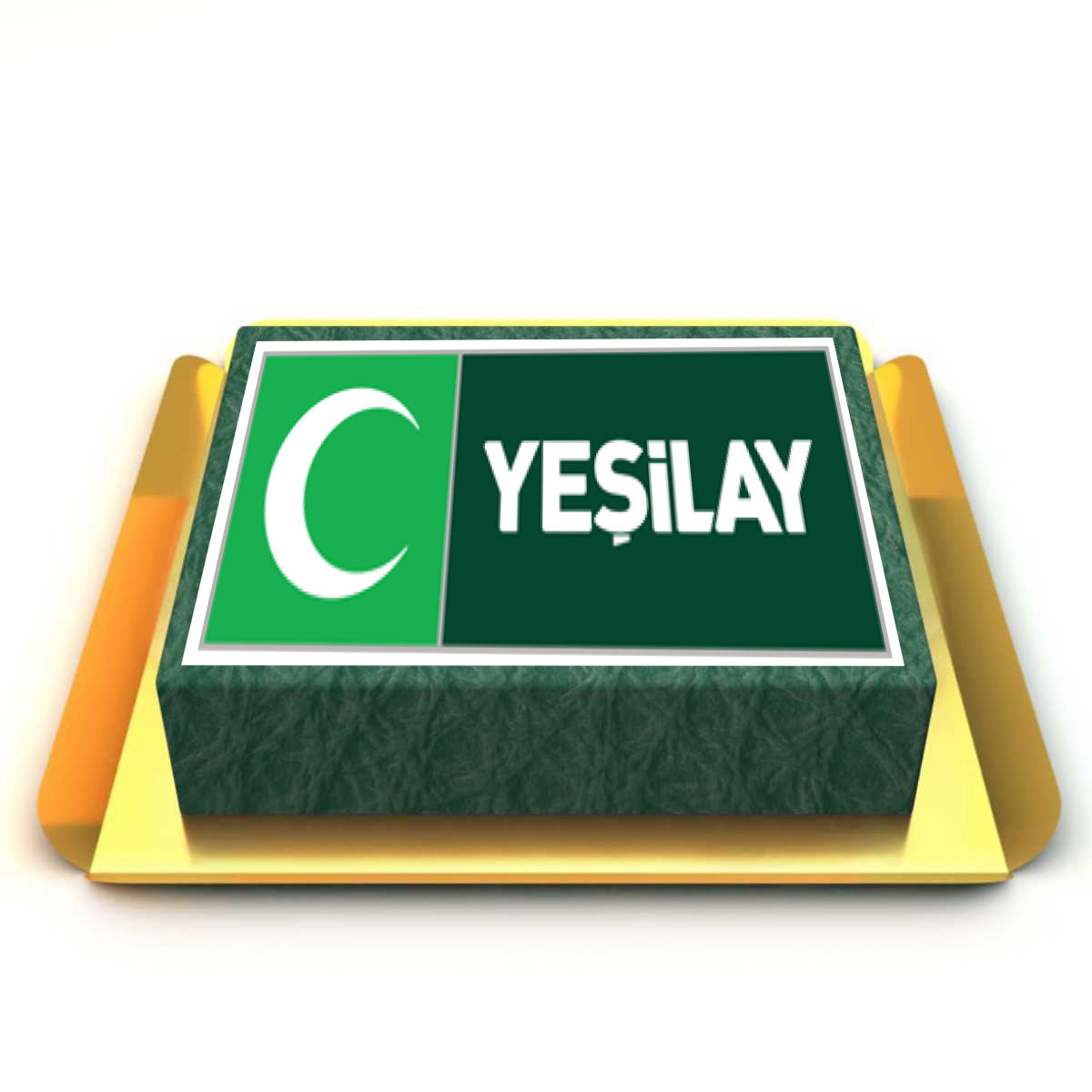 Yeşil Renkli Resimli Pasta