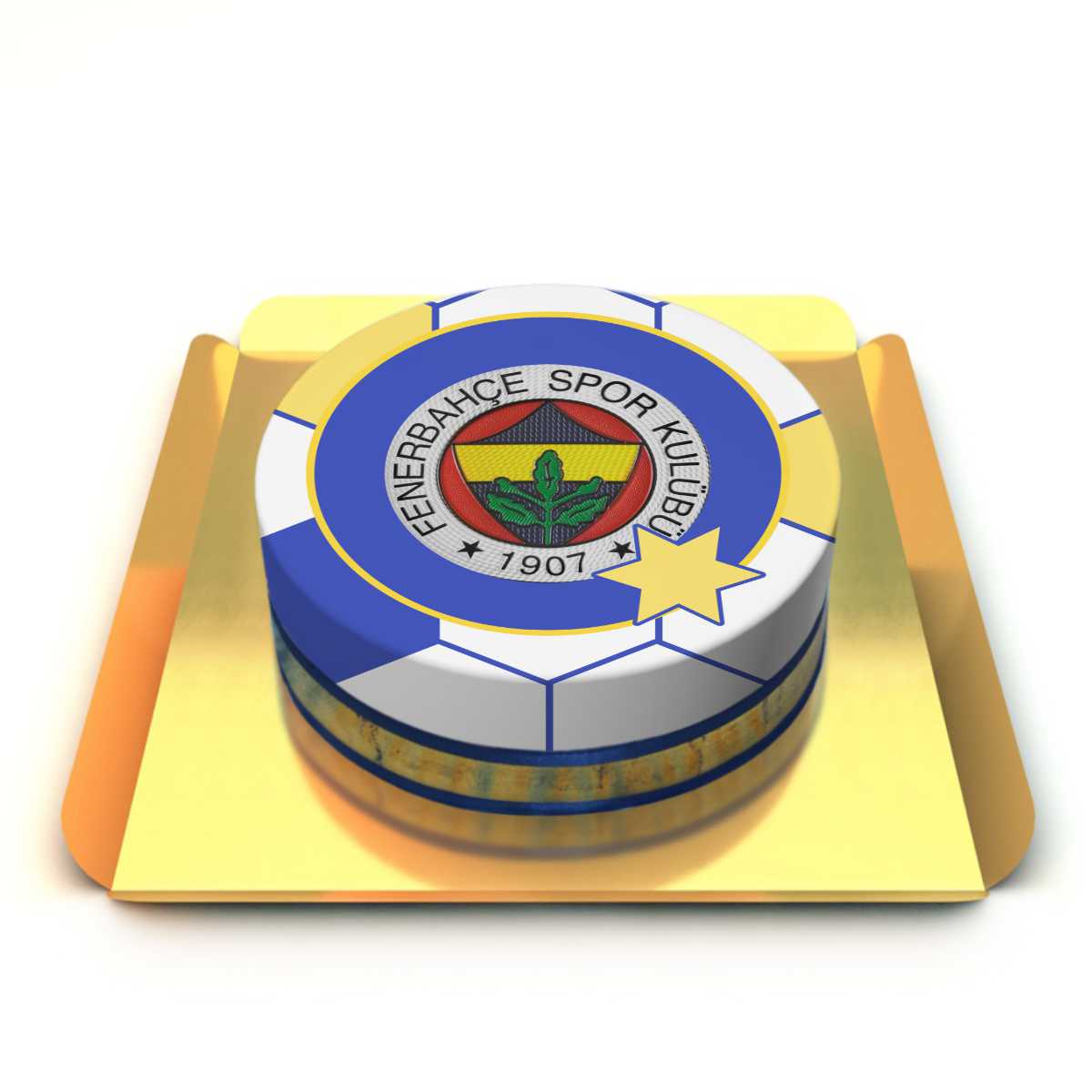 Sarı Lacivert Logolu Pasta