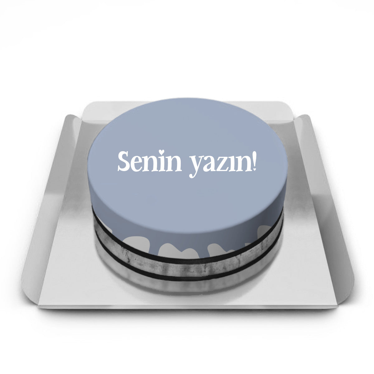 Yazılı Mavi Pasta