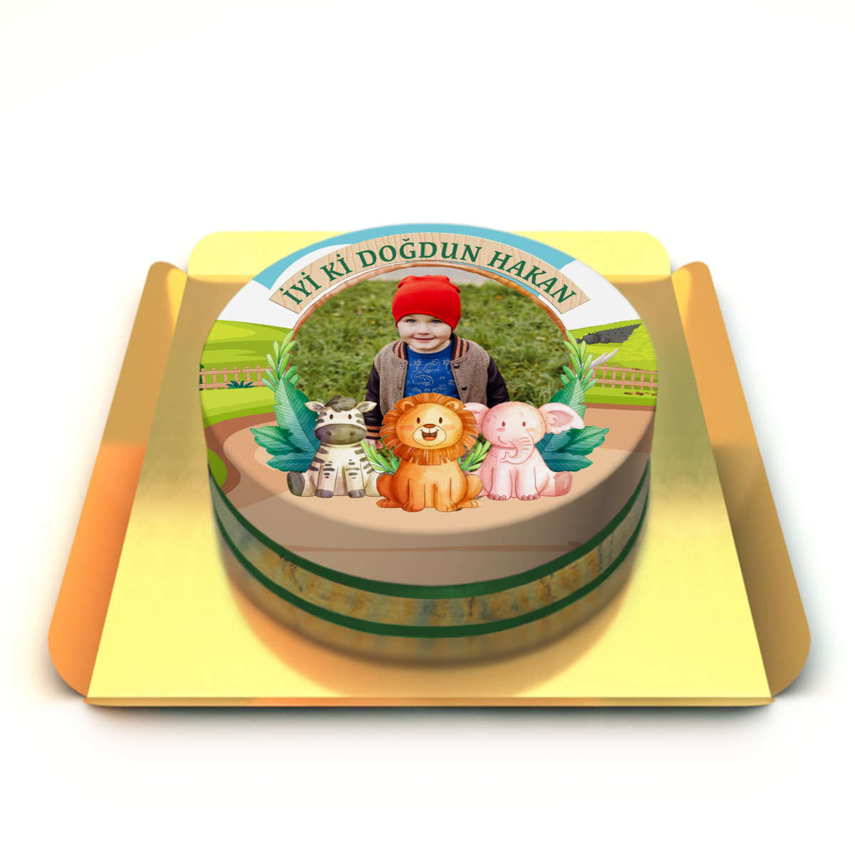 Fotoğraflı Hayvanlar Pasta