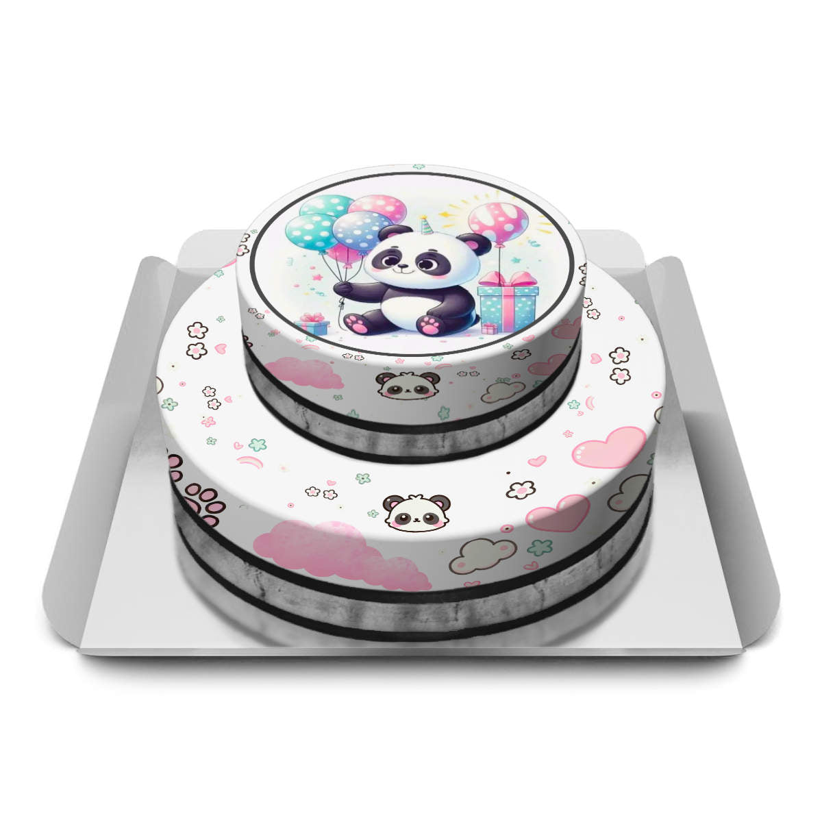 Panda Temalı Katlı Pasta