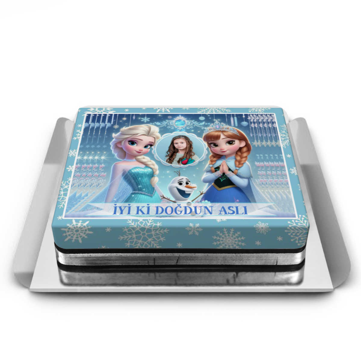 Kişiye özel resimli Elsa ve Anna Pasta