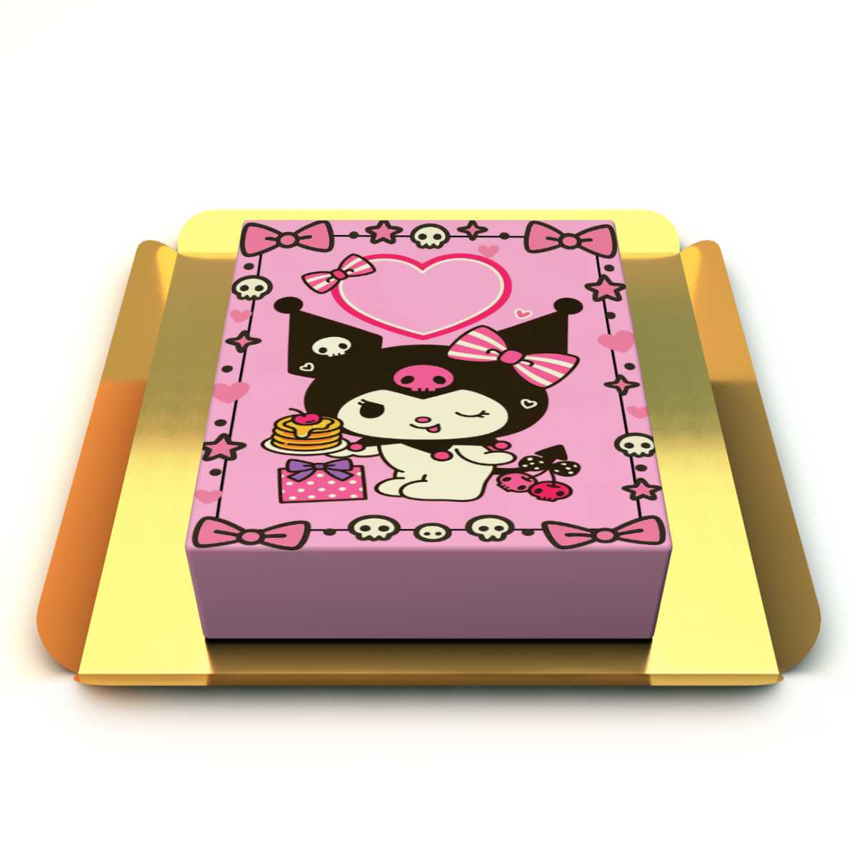 Pembe Kurdeleli Kuromi Karakterli Pasta