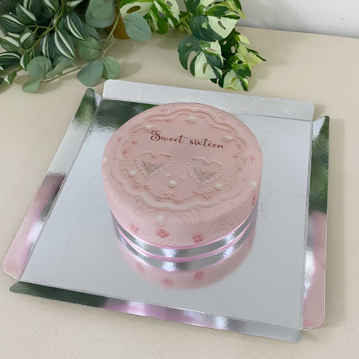 Motifli Pembe Pasta