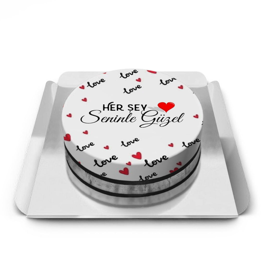 Aşk temalı pasta