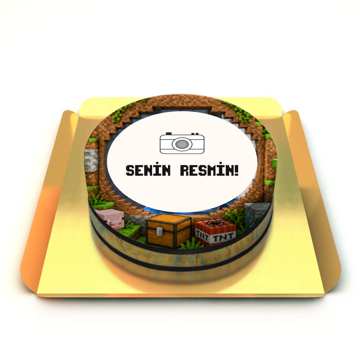 Minecraft Fotoğraflı Pasta