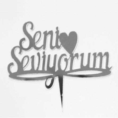 Seni Seviyorum Gümüş Renkli Yazı