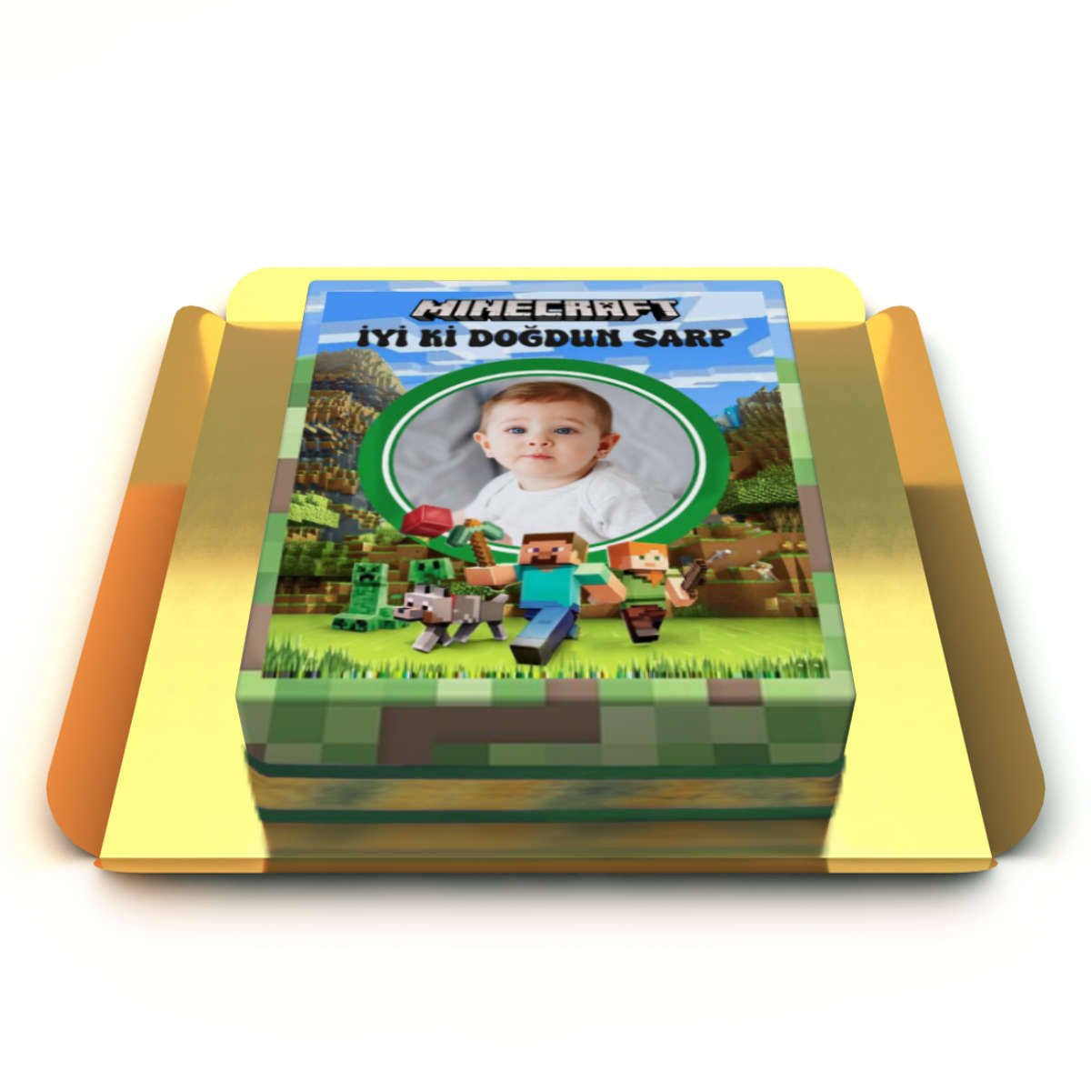 Kişiye Özel Resimli Minecraft Pastası