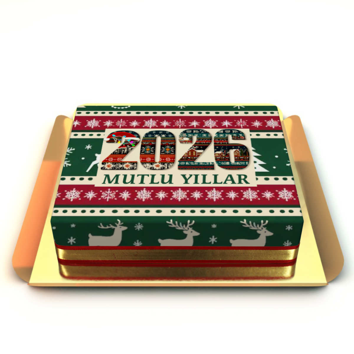 Yılbaşı konseptli pasta