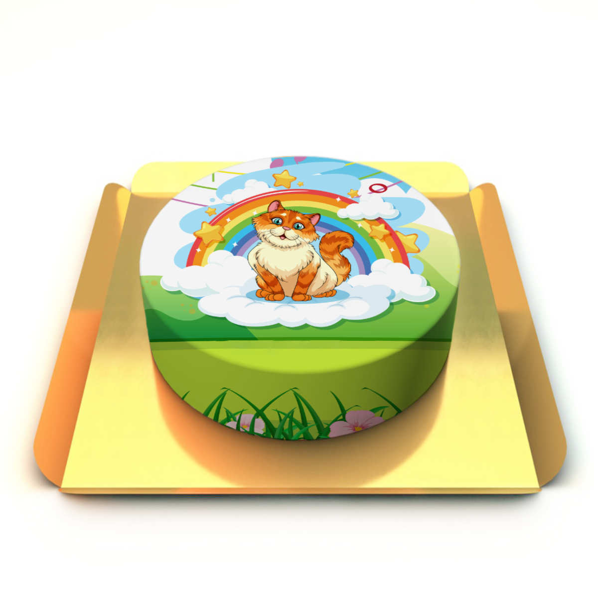 Sevimli Kedi Tasarım Pasta