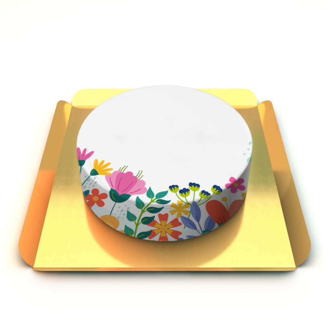 Çiçekli Yazılı Pasta