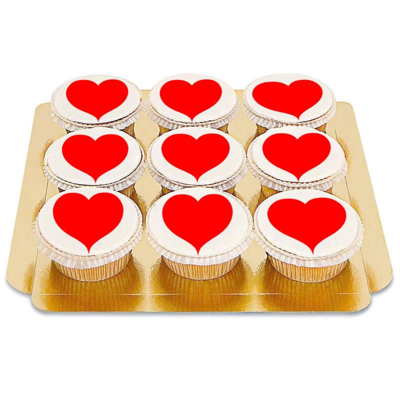 Kalp Görselli Cupcake