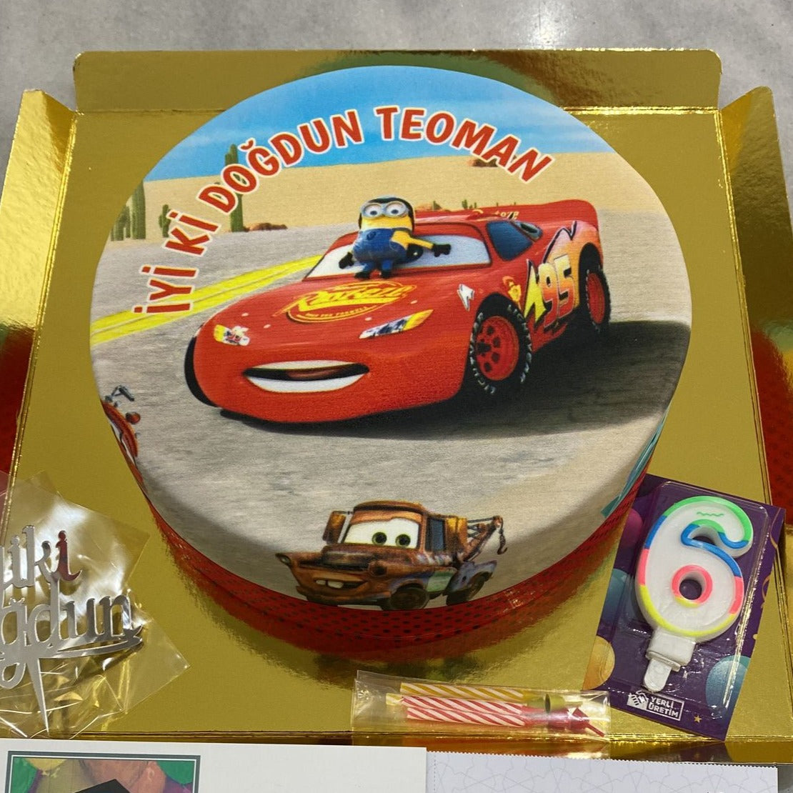 Şimşek Mcqueen Doğum Günü Pasta