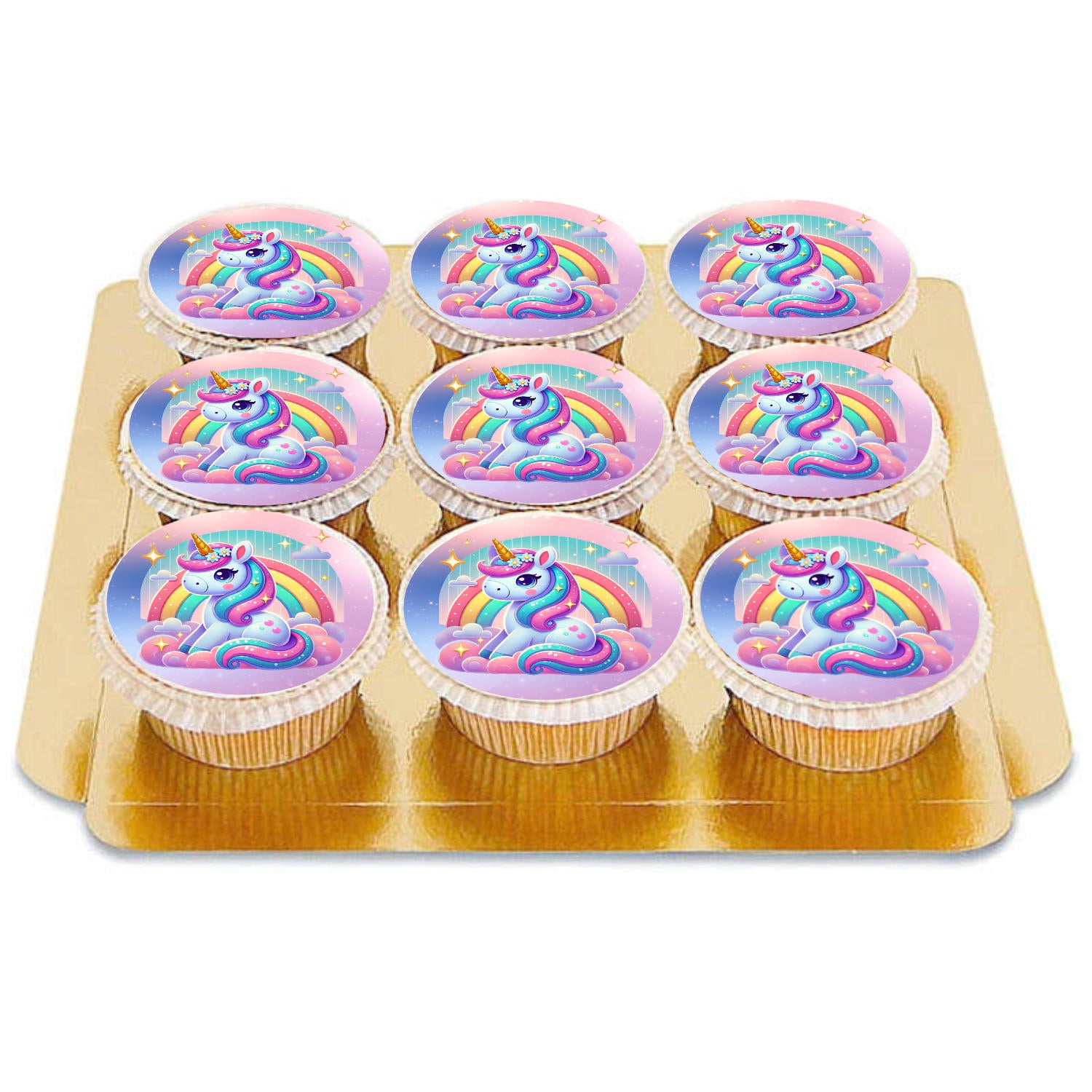 Unicorn Resimli Cupcake
