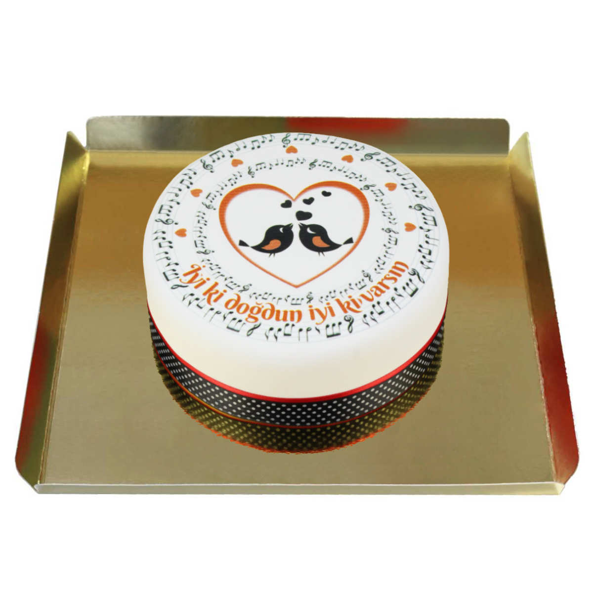 Melodi Söyleyen Serçeler Doğum Günü Pastası