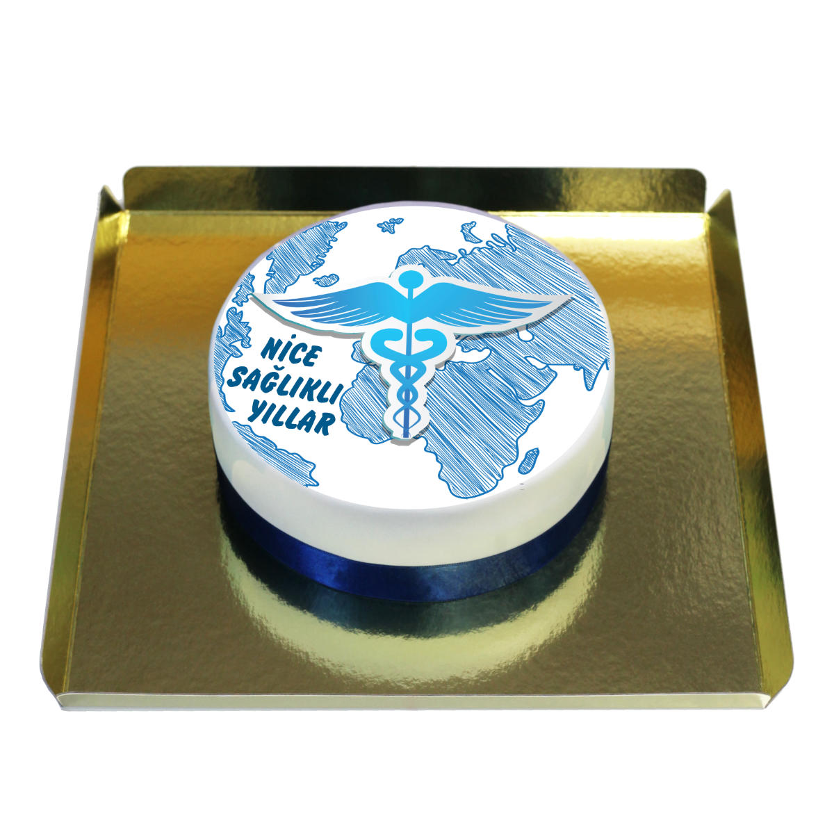 Sağlık Logolu Baskılı Pasta