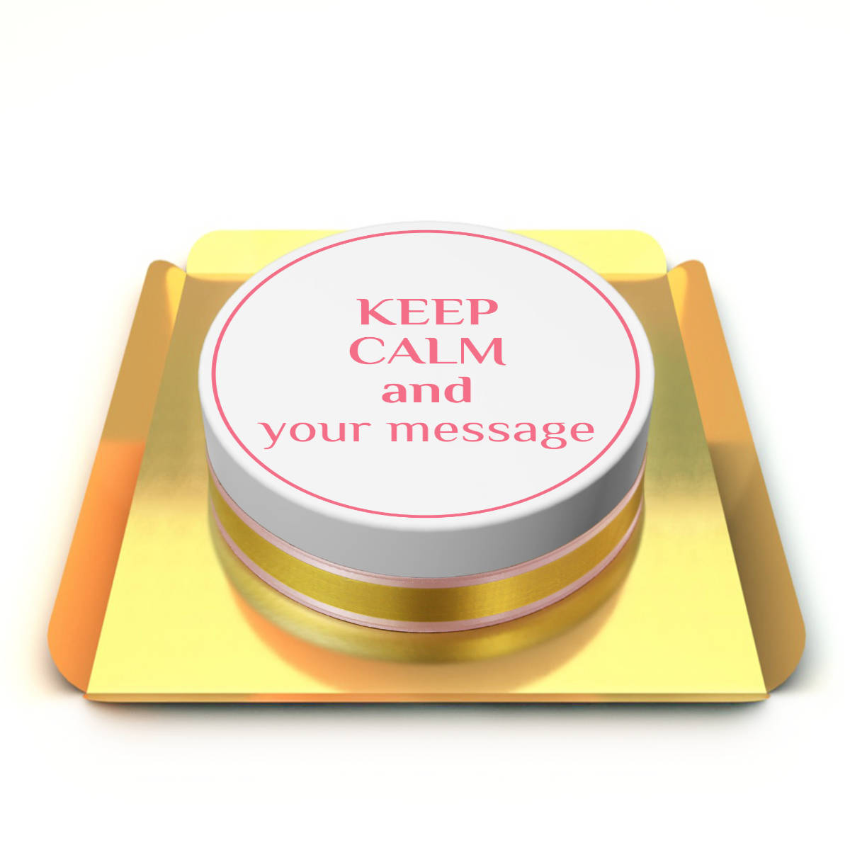 Keep Calm Beyaz Pembe Pasta