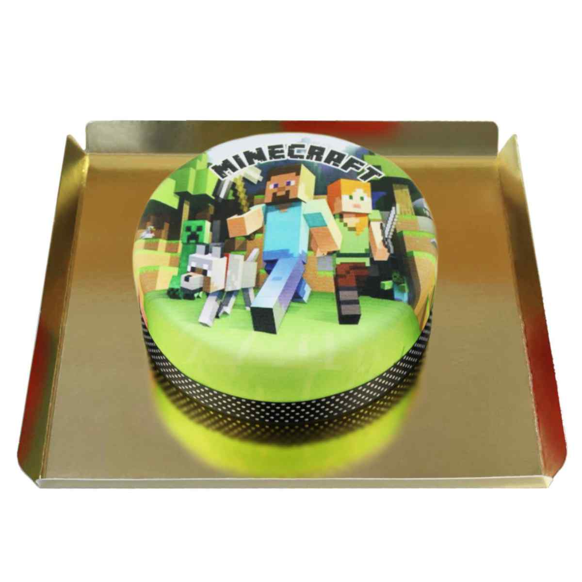 Minecraft Doğum Günü Baskılı Pasta