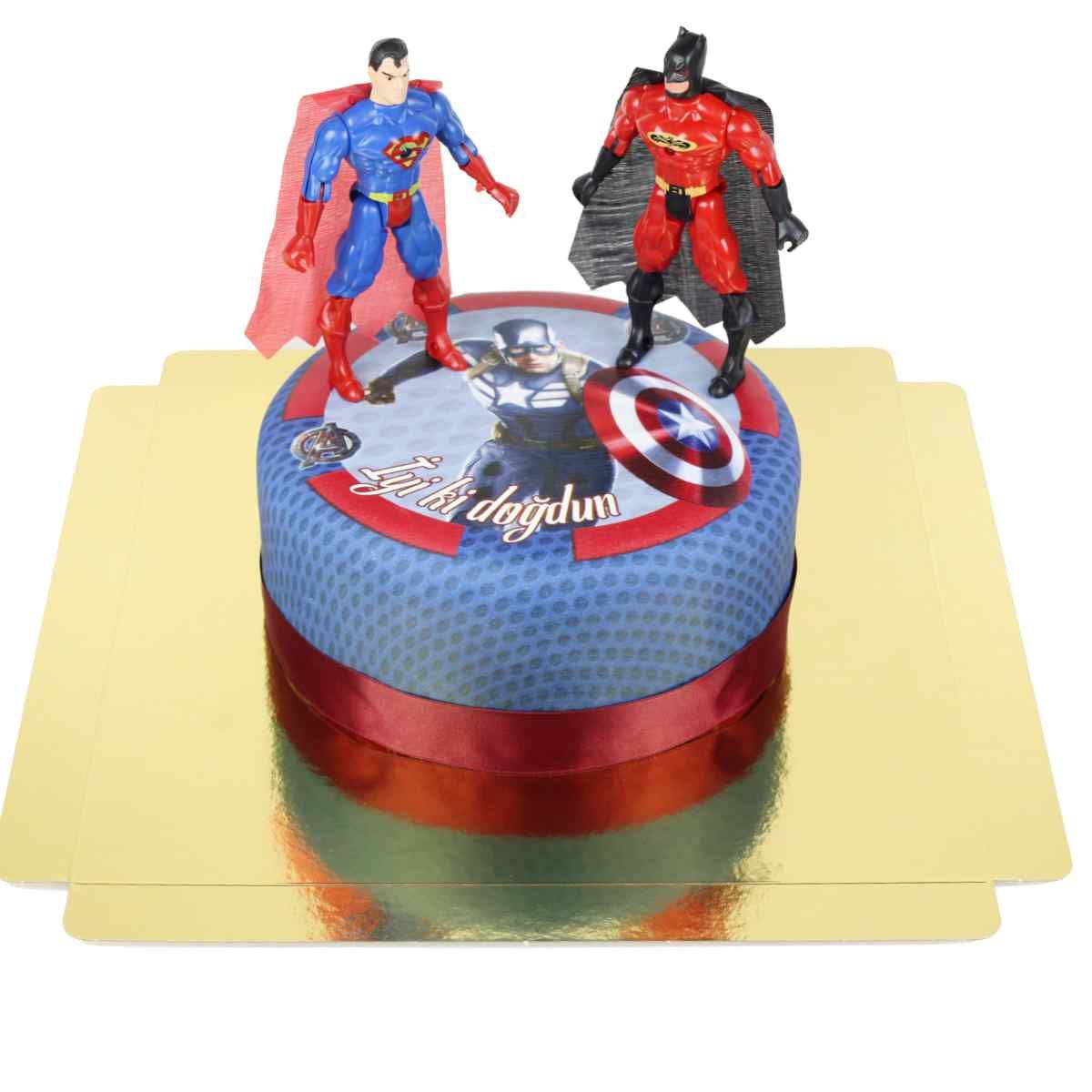 Oyuncaklı Avengers Doğum Günü Pastası