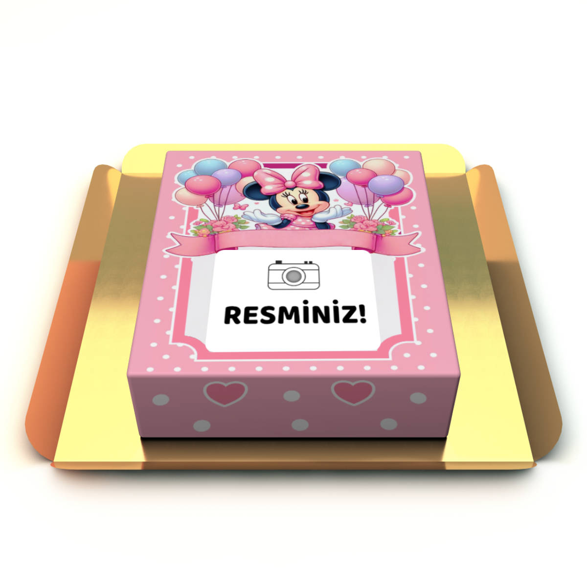 Kişiye özel resimli minnie mouse pastası