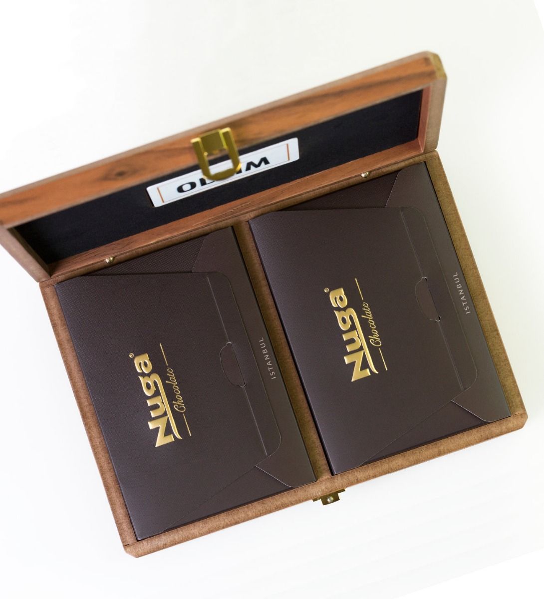 Kişiye Özel Kurumsal Ahşap Çikolata Kutusu (İkili Naturel)