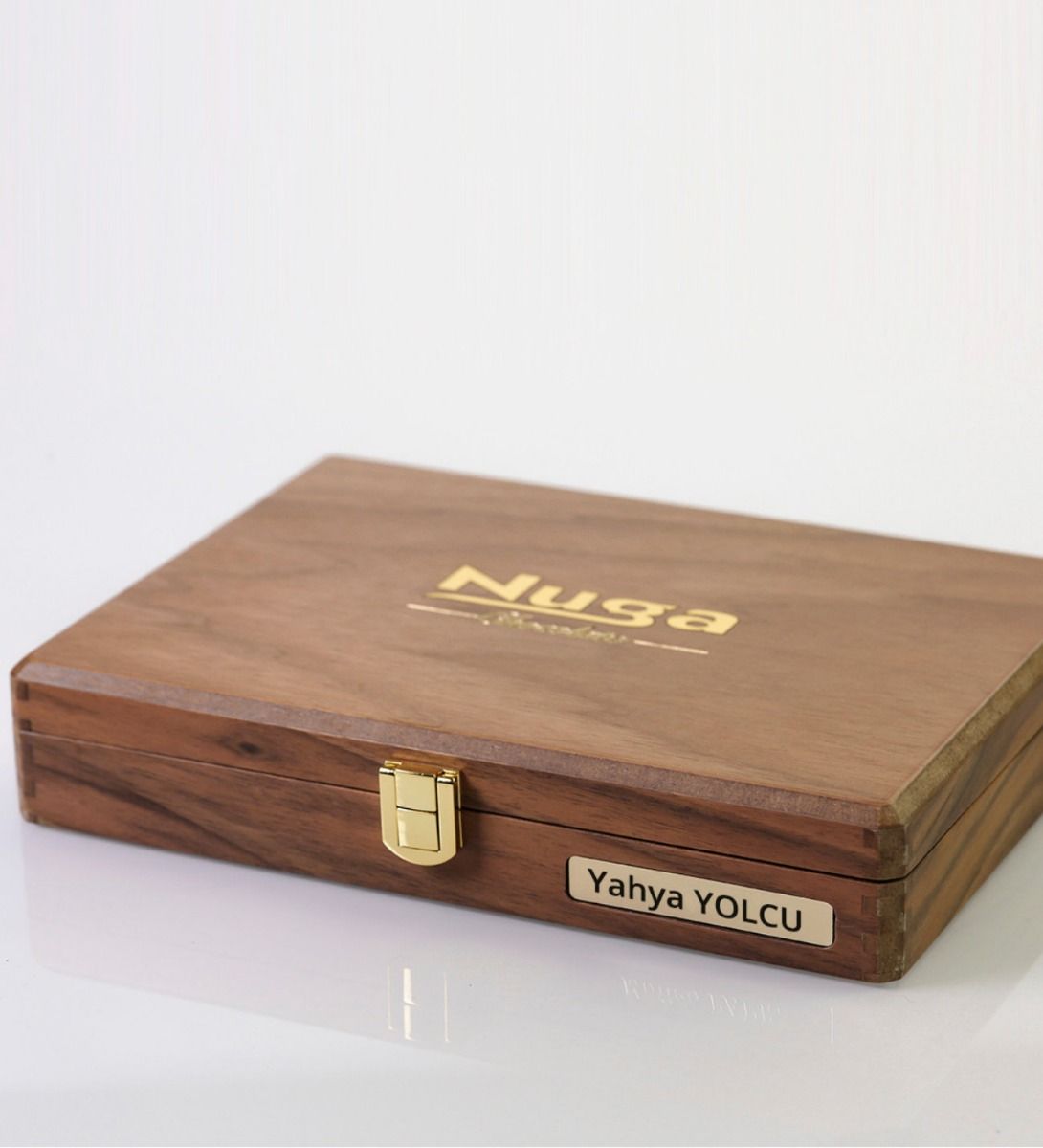 Kişiye Özel Kurumsal Ahşap Çikolata Kutusu (İkili Naturel)