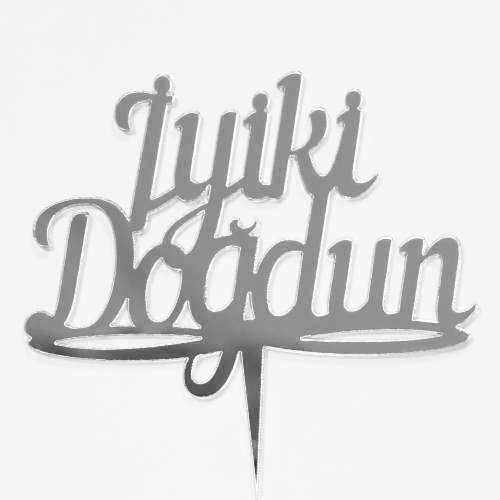 İyi ki Doğdun Gümüş Renkli Yazı